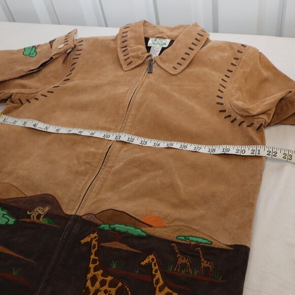 Quacker Factory Women's Safar Suede Full Zip Jacket Size Med NWT Giraffe Tiger - Picture 8 of 10